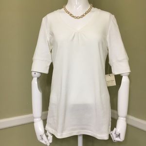 Sonoma Cotton White V-Neck Shirt, sz S